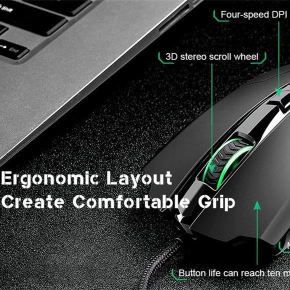 Gaming Mouse Wired T7 7 Buttons Breathing Light Ergonomic Game - Picture 12 of 12